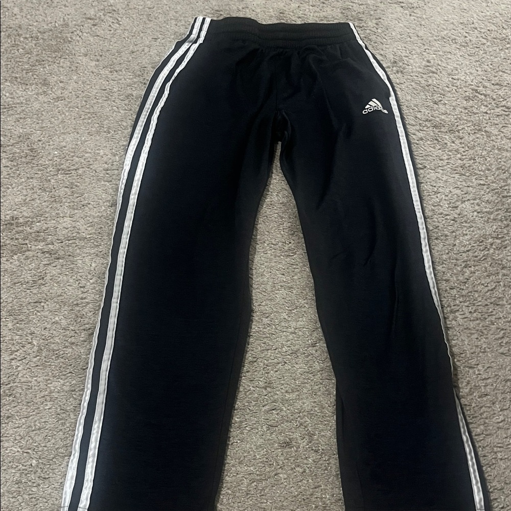 Adidas Kids Dark Charcoal Sweatpants with White Accents